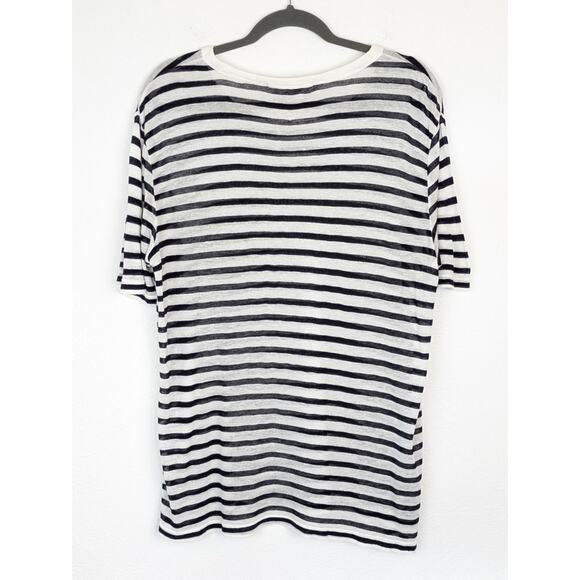 Alexanderwang.t T Shirt Top Striped Knit Streetwear Designer Black White Size L - Picture 4 of 12